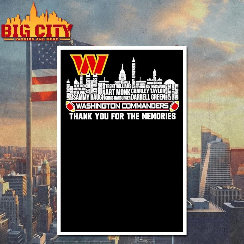Washington Commanders Players Names Skyline Thank You For The Memories Shirt