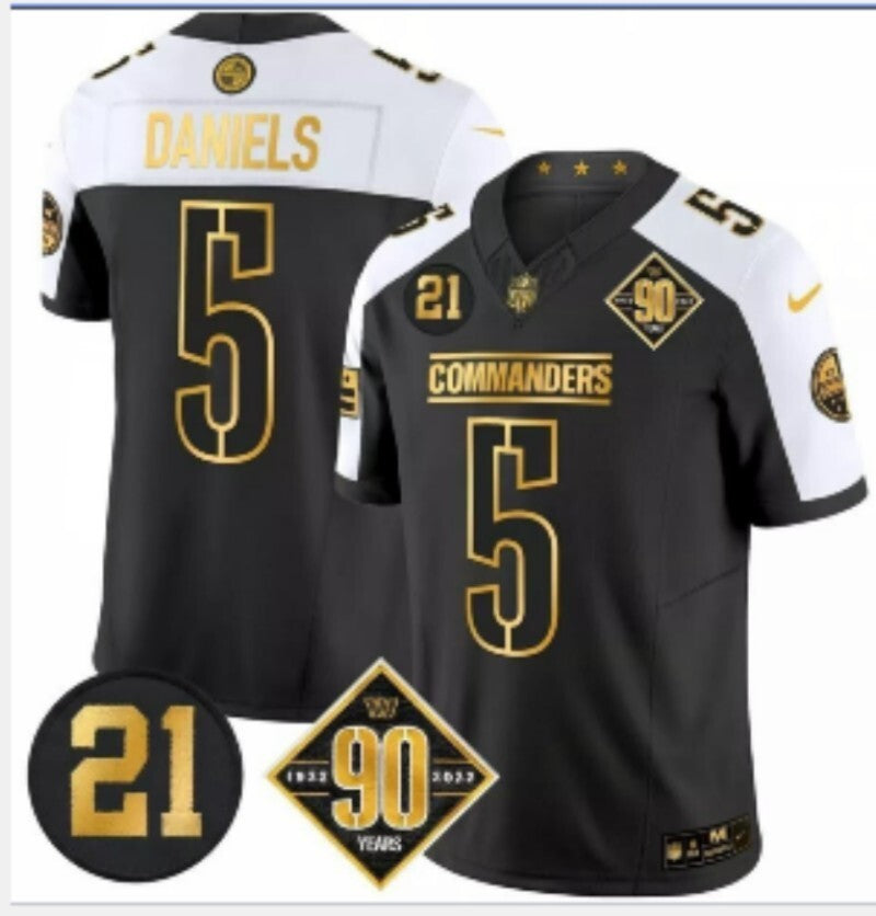 Washington Commanders #5 Jayden Daniels Redskins Style 3