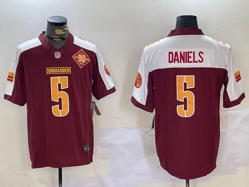 Washington Commanders #5 Jayden Daniels Redskins V3 Style 4