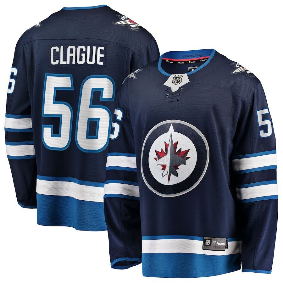 Winnipeg Jets #56 Kale Clague Home Breakaway Jersey - Navy