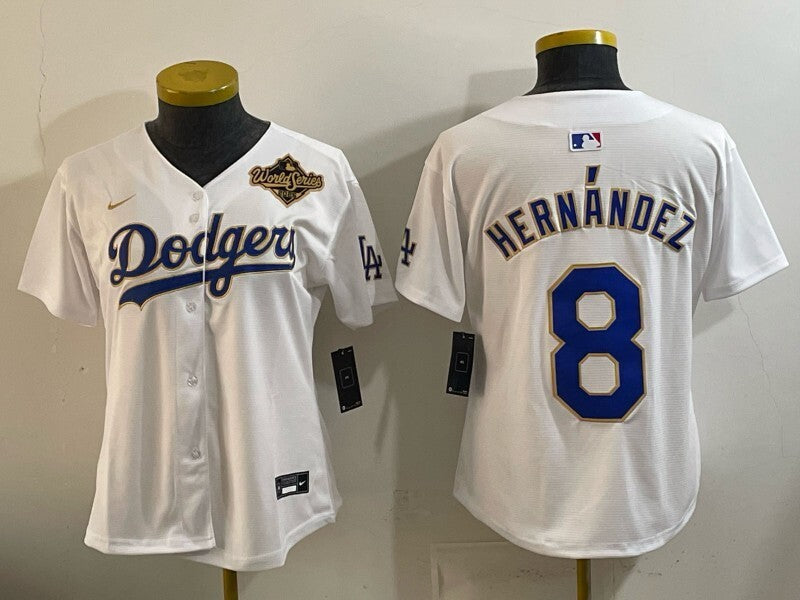 Women Los Angeles Dodgers #8 Enrique Hernandez Dodgers Women Youth Style 1
