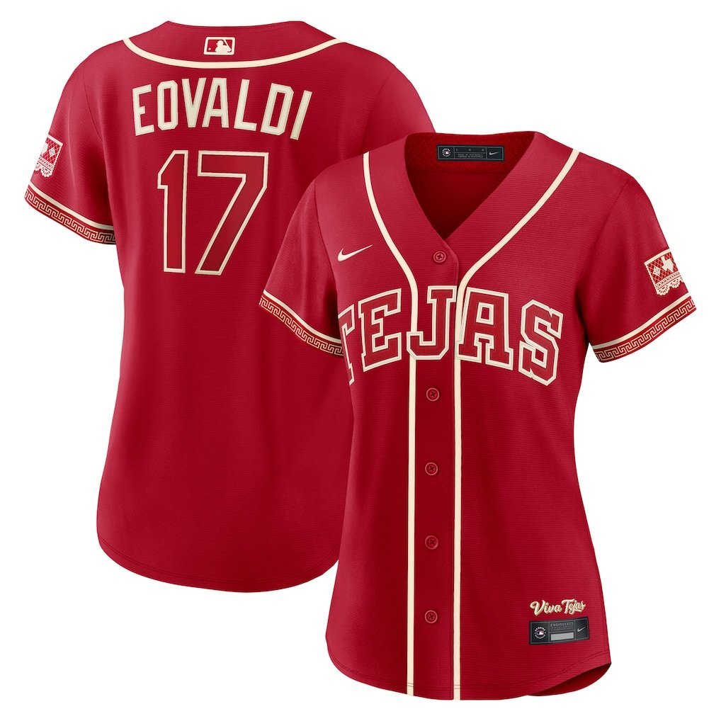 Women Texas Rangers #17 Nathan Eovaldi 2026 City Connect Stadium Jersey - Red