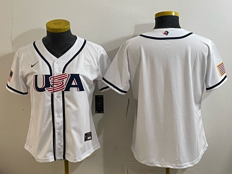 Women USA Baseball x Undefeated White 2026 World Baseball Classic 26 World Cup Women Style 2