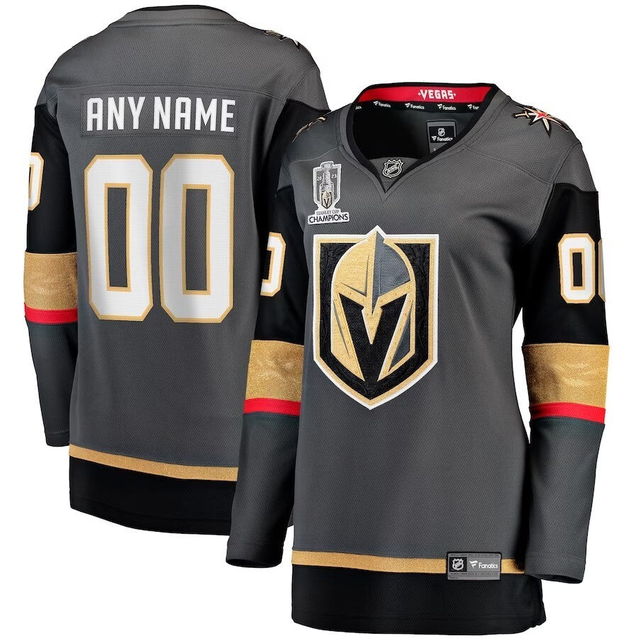 Women Vegas Golden Knights 2023 Stanley Cup Champions Alternate Breakaway Custom Jersey - Black