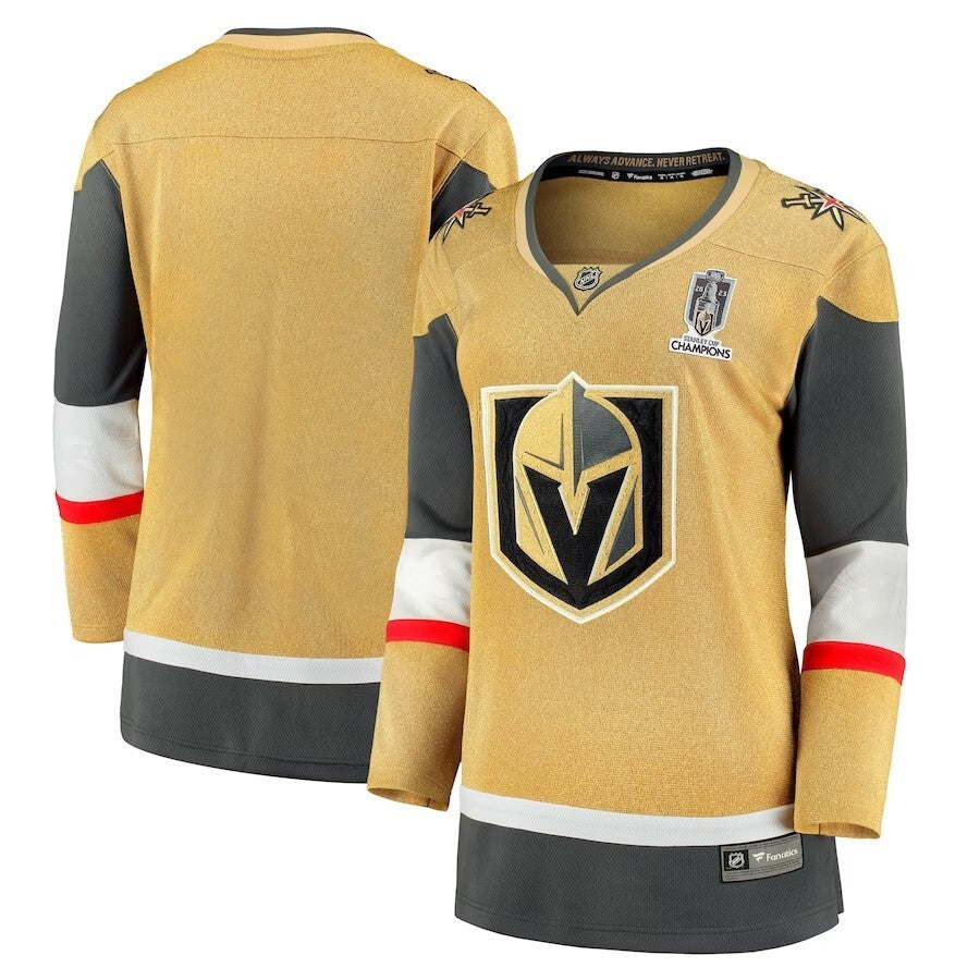 Women Vegas Golden Knights 2023 Stanley Cup Champions Home Breakaway Jersey - Gold