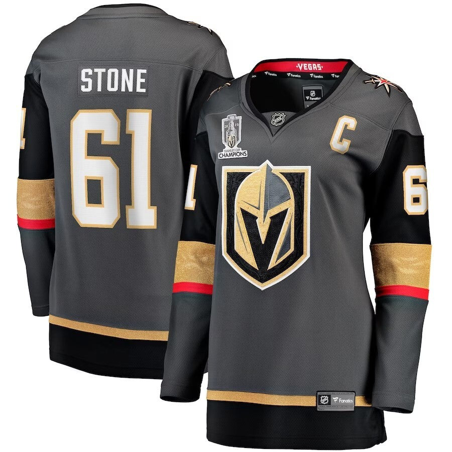 Women Vegas Golden Knights #61 Mark Stone 2023 Stanley Cup Champions Alternate Breakaway Player Jersey - Black
