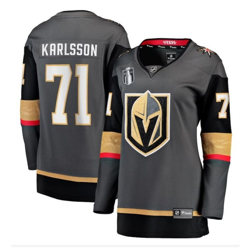 Women Vegas Golden Knights #71 William Karlsson 2023 Stanley Cup Final Alternate Breakaway Player Jersey - Black_conew1