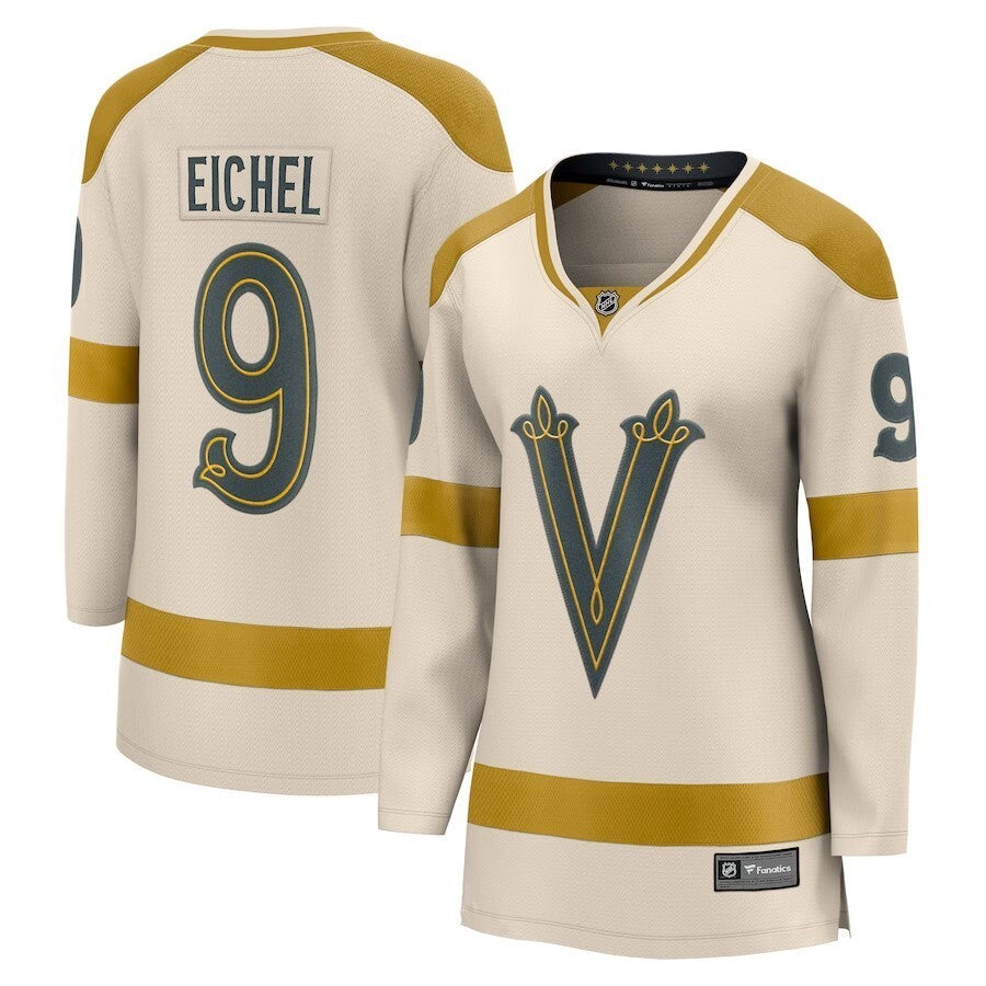 Women Vegas Golden Knights #9 Jack Eichel Branded 2024 NHL Winter Classic Breakaway Player Jersey - Cream