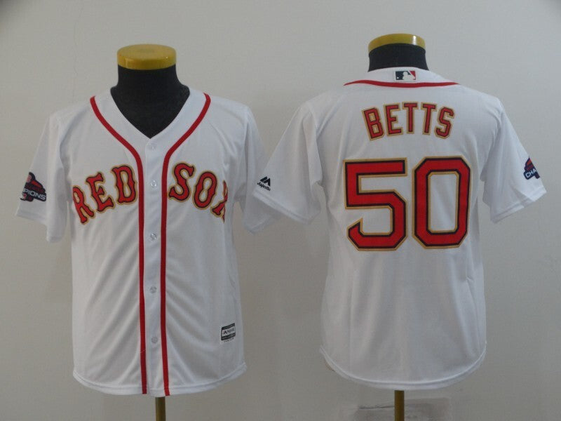 Youth Boston Red Sox #50 Mookie Betts Style 1