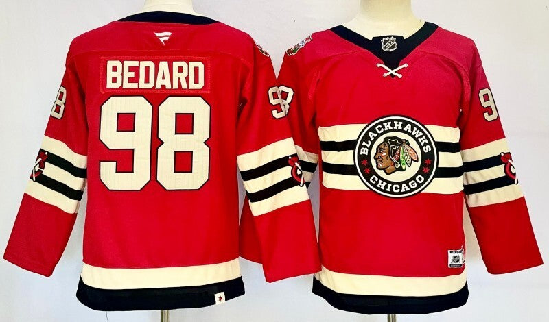 Youth Chicago Blackhawks #98 Connor Bedard 2024 Youth