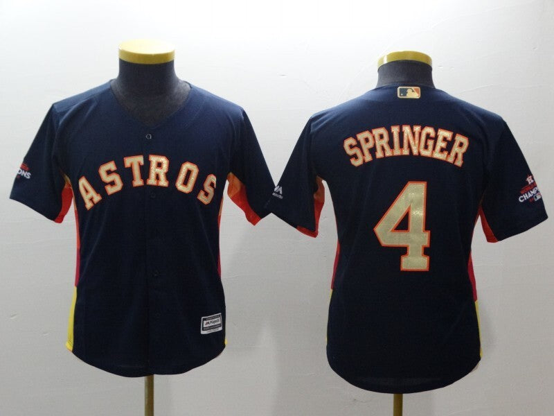 Youth Houston Astros #4 George Springer Style 2