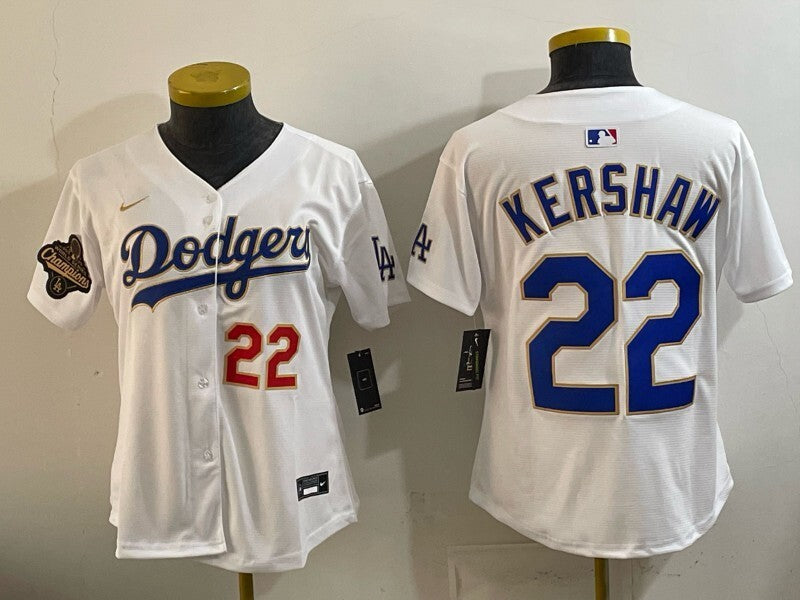 Youth Los Angeles Dodgers #22 Clayton Kershaw Dodgers Women Youth Style 3