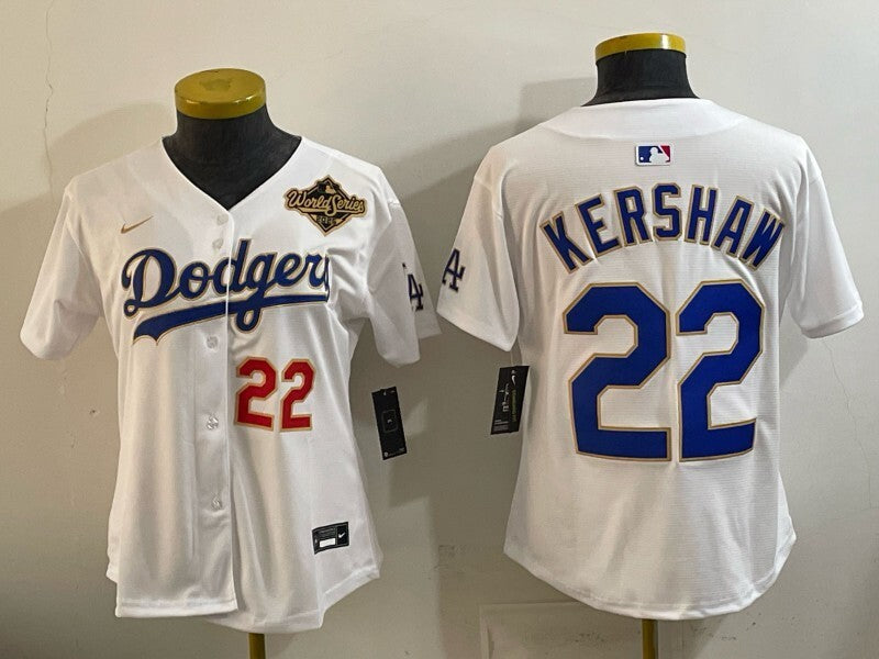 Youth Los Angeles Dodgers #22 Clayton Kershaw Dodgers Women Youth Style 4