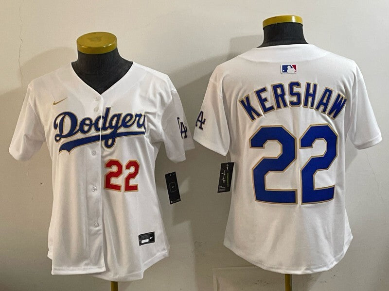 Youth Los Angeles Dodgers #22 Clayton Kershaw Dodgers Women Youth Style 5
