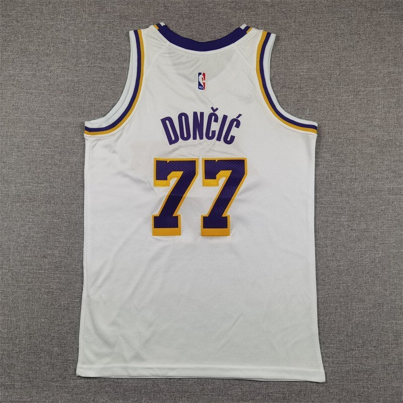 Youth Los Angeles Lakers #77 Luka Doncic Youth Lakers 77 # Doncic White Style 3