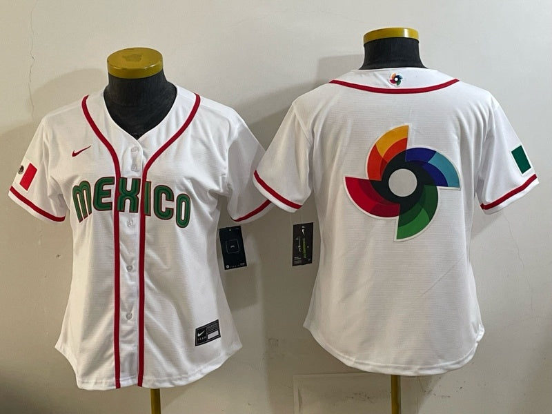 Youth Mexico Baseball White 2026 World Baseball Classic 26 World Cup Women Youth Style 1