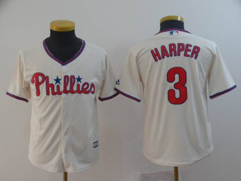 Youth Philadelphia Phillies #3 Bryce Harper Style 1