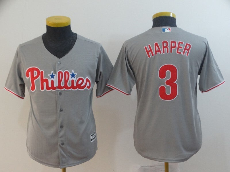 Youth Philadelphia Phillies #3 Bryce Harper Style 3