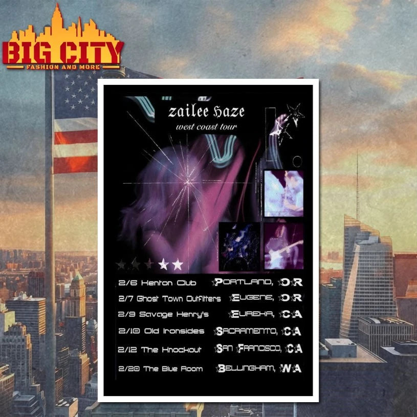 Zailee Haze West Coast Tour 2026 Poster shirt