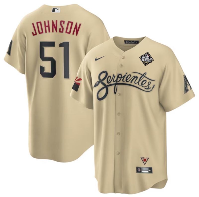 arizona diamondbacks #51 randy johnson gold 2023 world series city connect cool