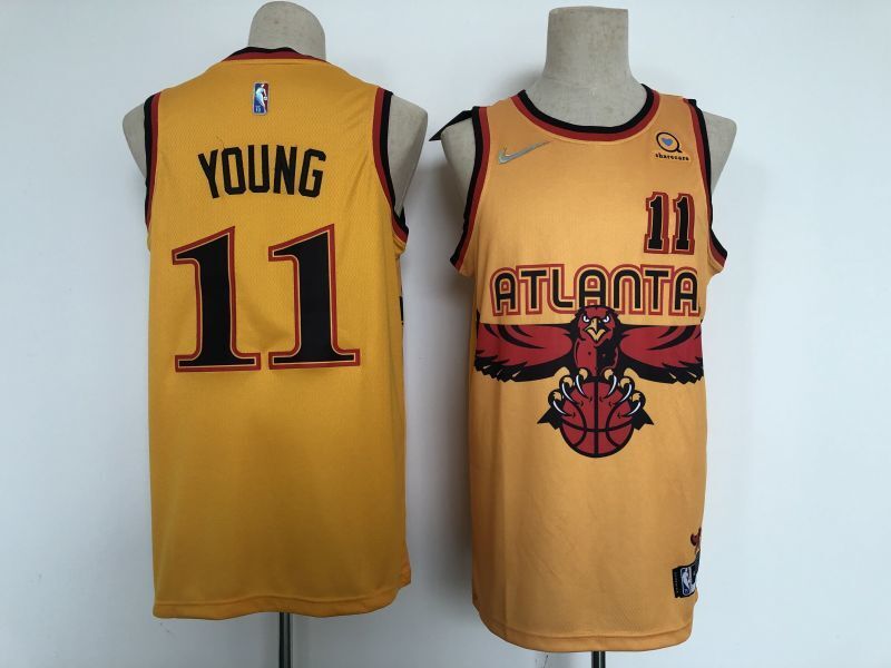 atlanta hawks #11 trae young Hawks 11 Yellow City Edition 22