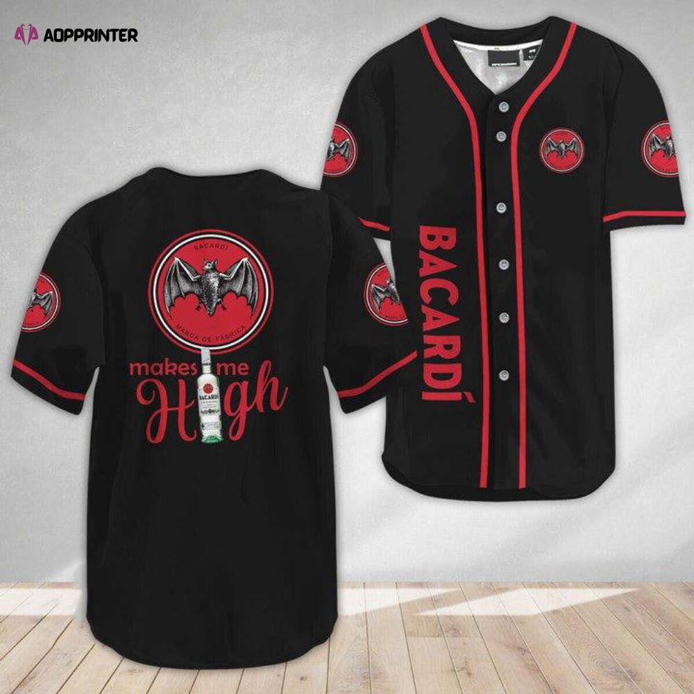Get Elevated with Bacardi Rum: Basic Make Me High Baseball Jersey