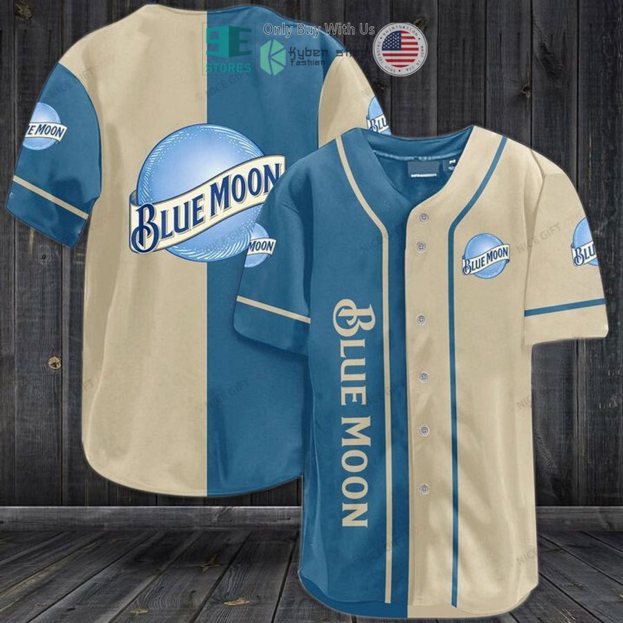 BEST Blue Moon blue grey Baseball Jersey