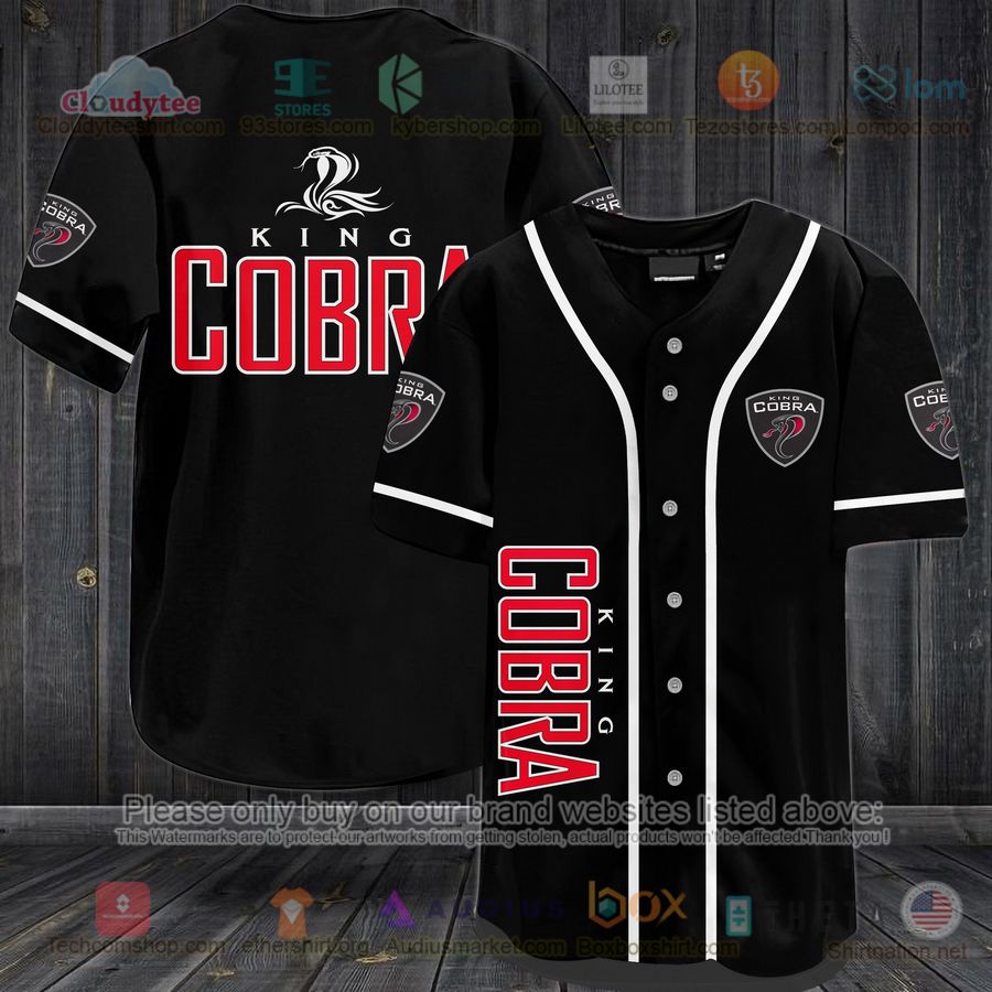 HOT Cobra King logo black Baseball Jersey Shirt