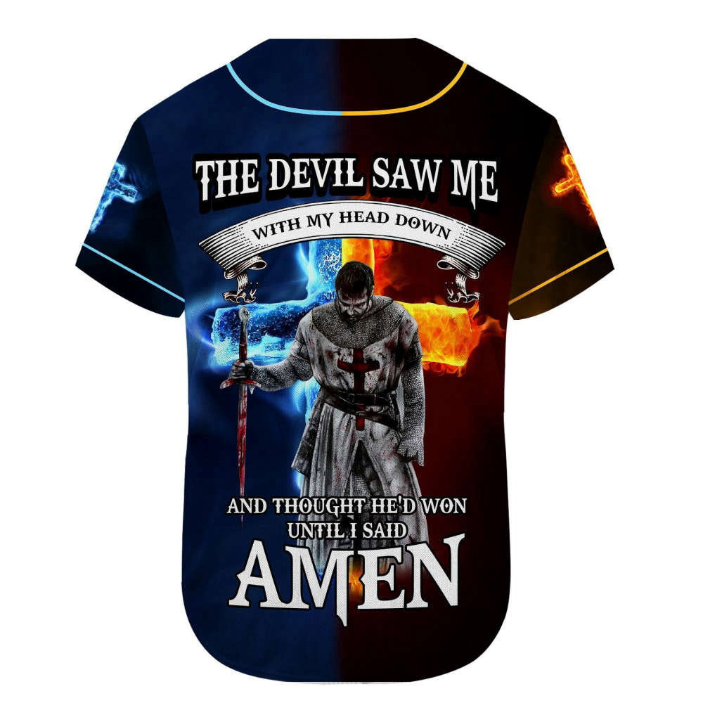Colorful Jesus Amen Christian Baseball Jersey Custom Name Full Size S-5XL