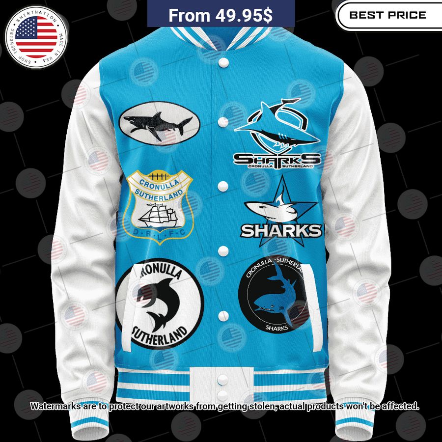 BEST Cronulla Sutherland Sharks Retro Logo Revolution Custom Baseball Jacket