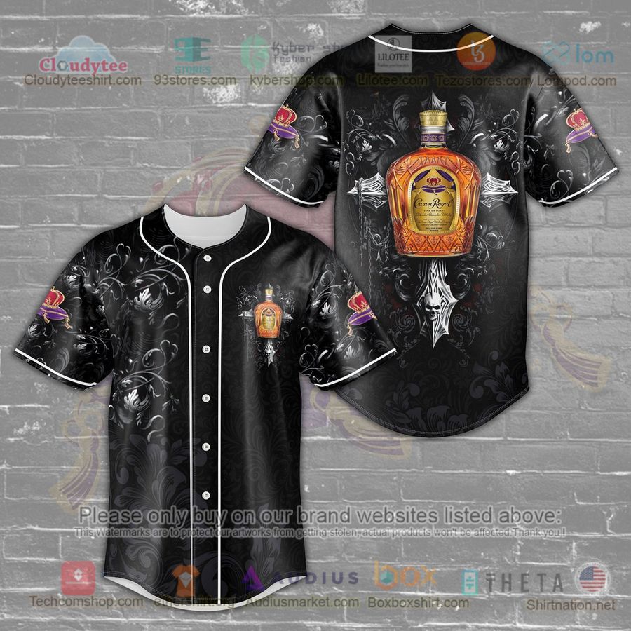 HOT Crown Royal flowers black Baseball Jersey Shirt