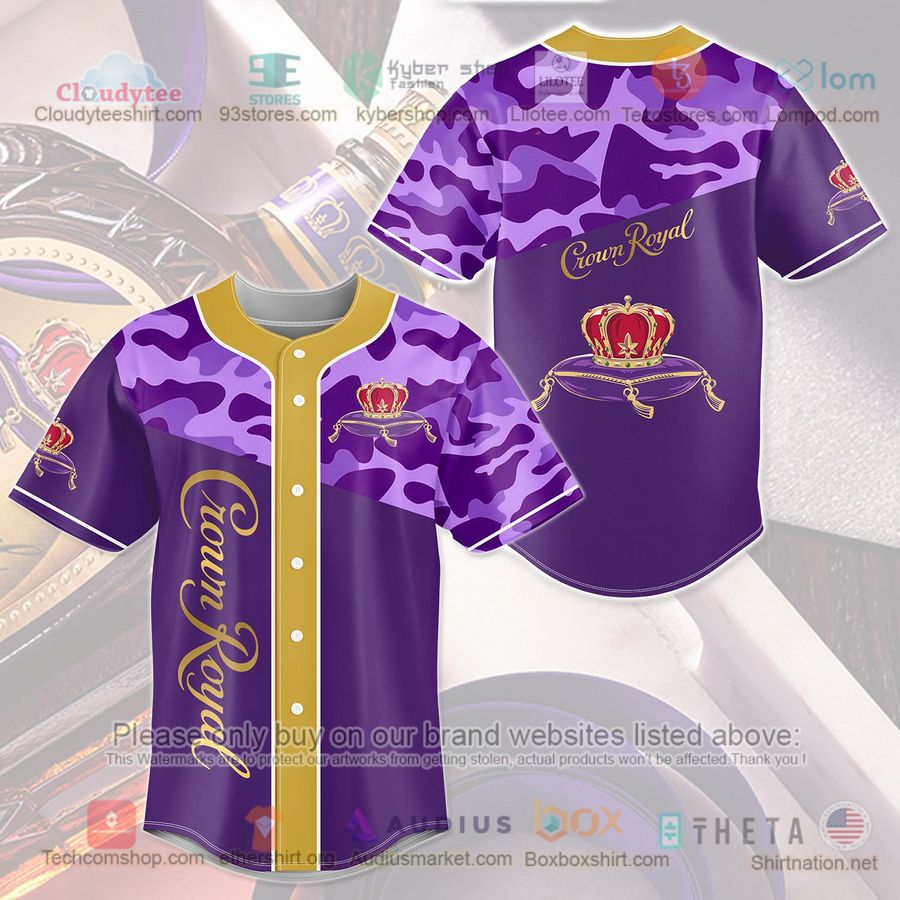 HOT Crown Royal purple camo Baseball Jersey Shirt