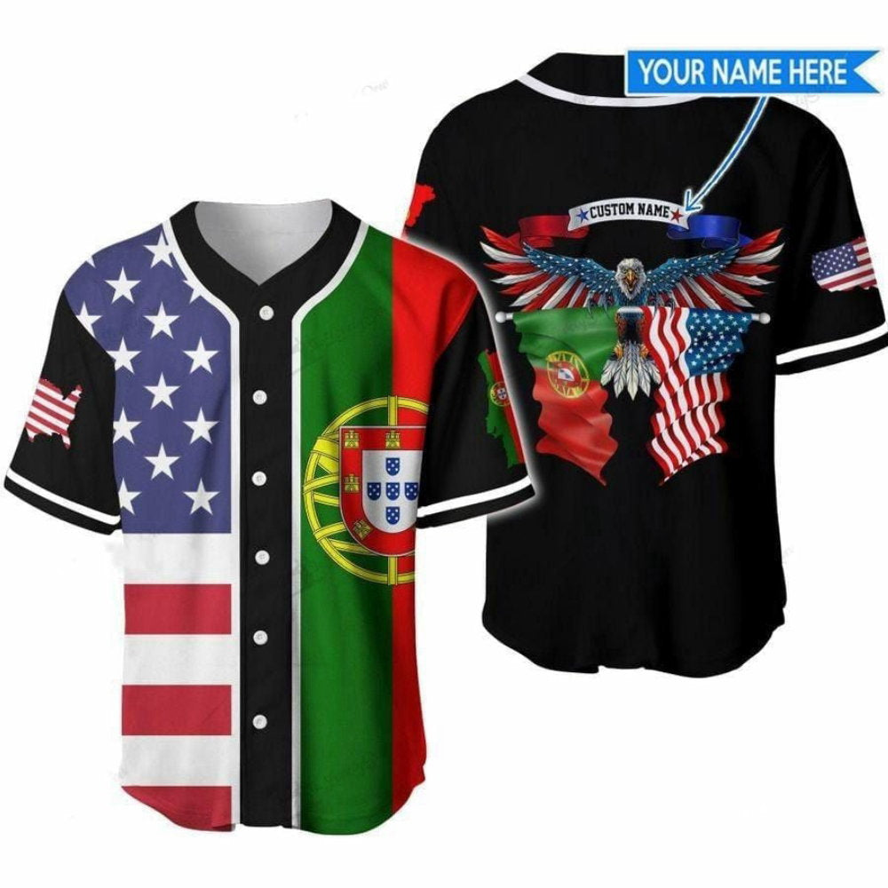 Custom America-Portugal Eagle Baseball Jersey: Personalized Sports Gear
