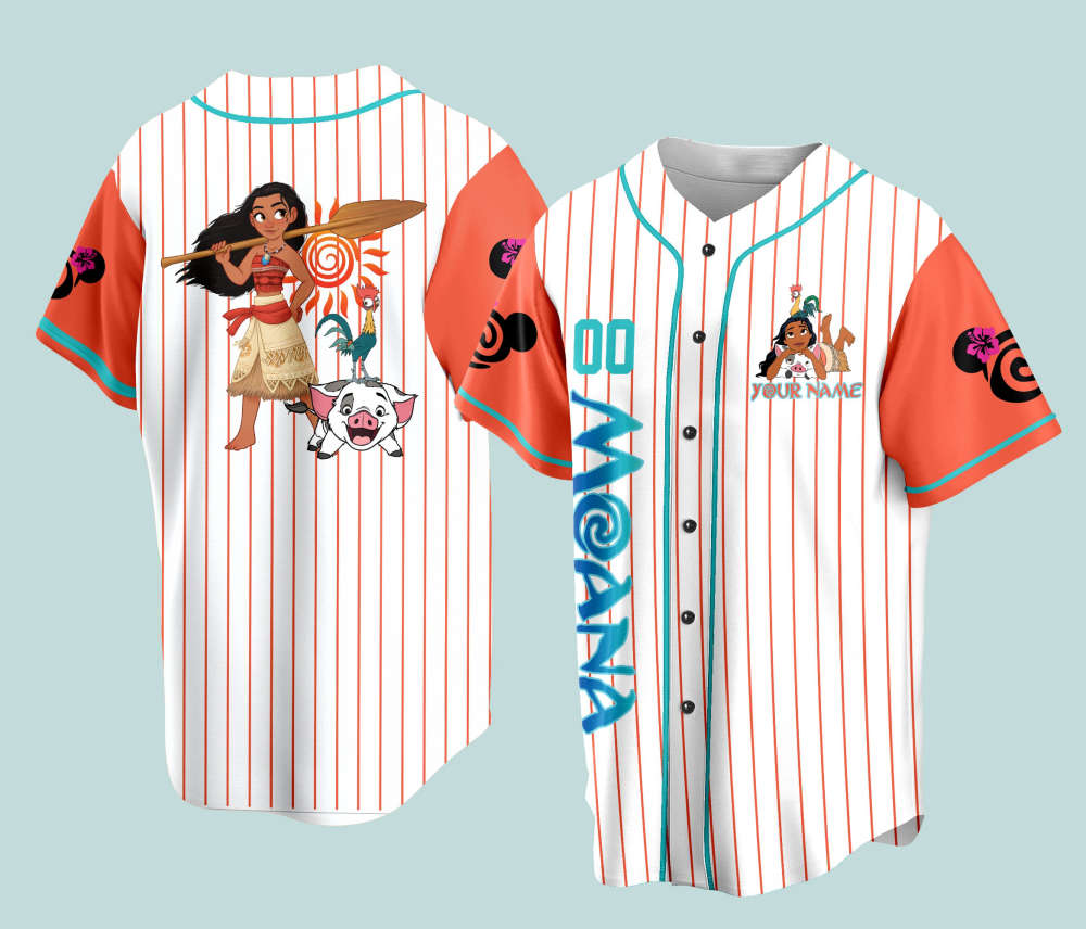 Custom Ddisney Princess Moana Game Day Baseball Jersey Ddisney Moana Baseball Outfit For Baseball Fan Player Baseball Girl Women Lover