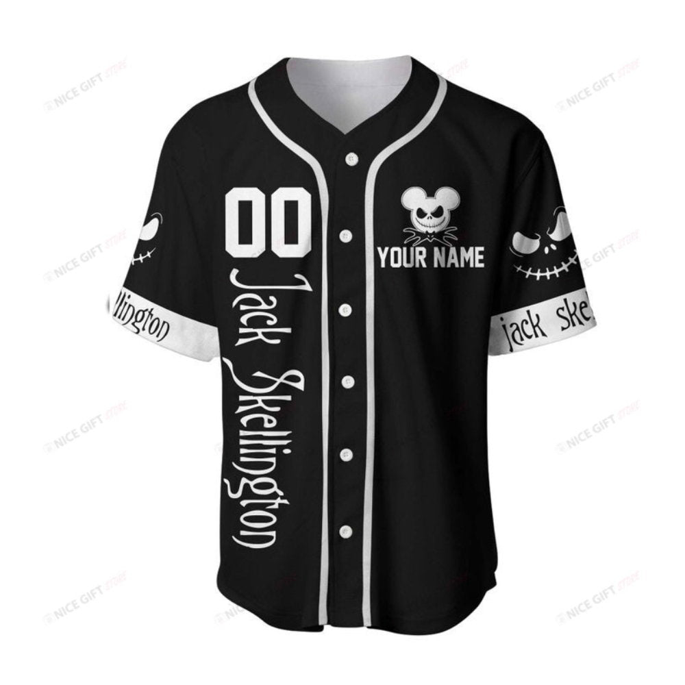 Custom Name Jack Skellington Baseball Jersey: Nightmare Before Christmas Apparel