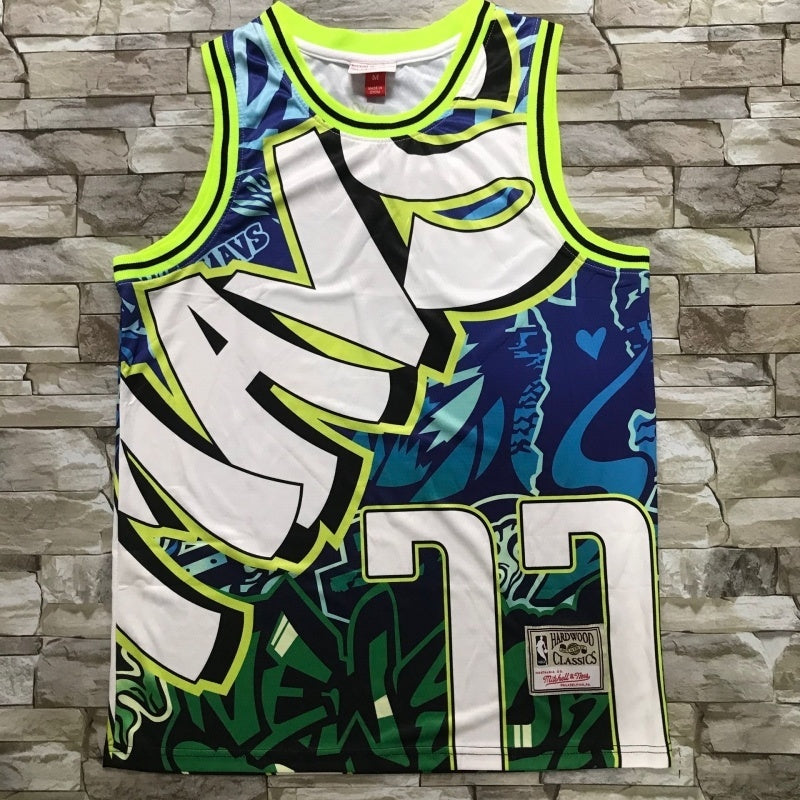 dallas mavericks #77 luka doncic Mavericks 77 # mitchell&ness Classic Jersey Style 2