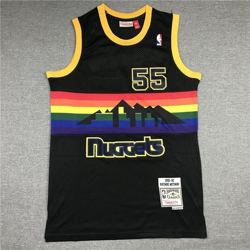 denver nuggets #55 dikembe mutombo Nuggets 55 Black Edition Style 4