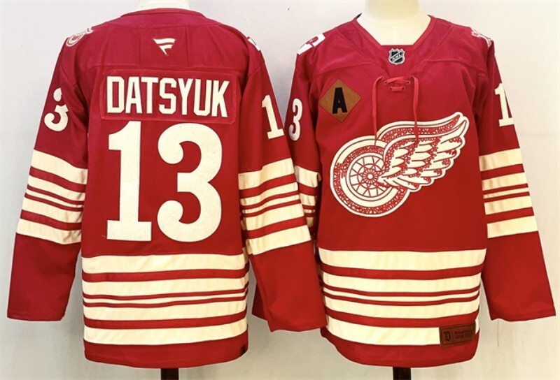 detroit red wings #13 pavel datsyuk red 2025-26 with a patch centennial premium