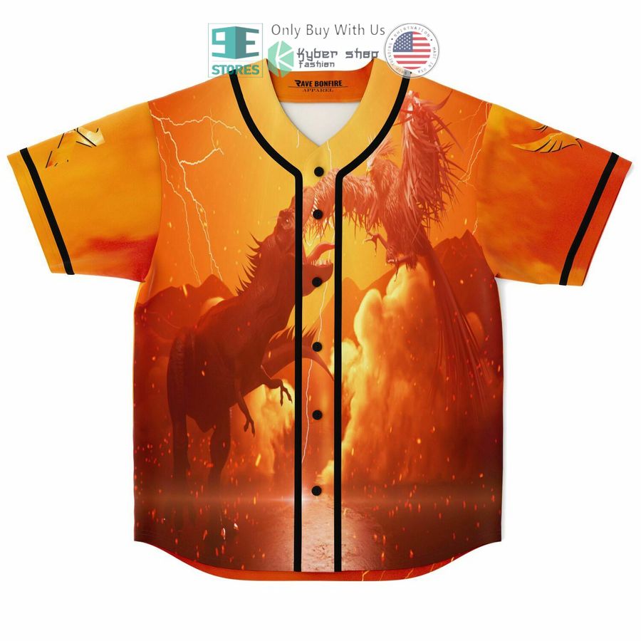 BEST Dinosaur Phoenix orange Baseball Jersey