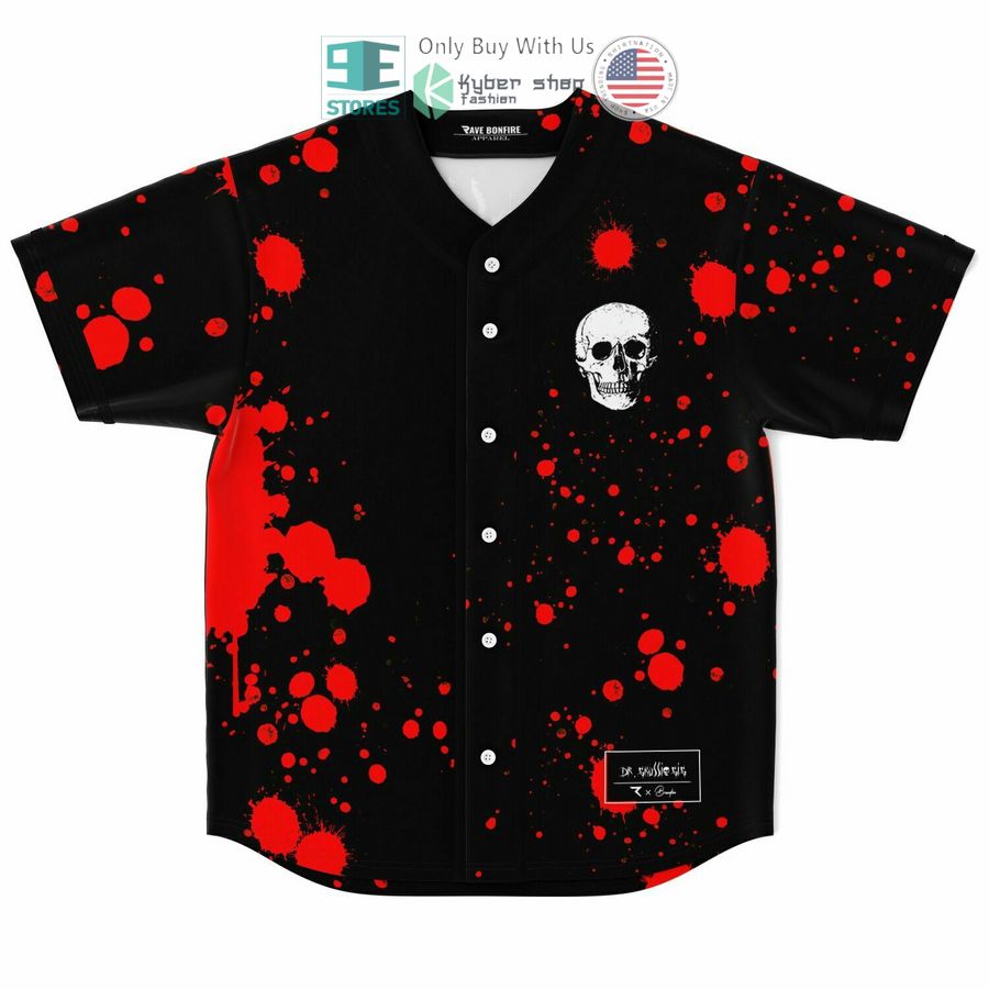 BEST Dr Skull black red Baseball Jersey