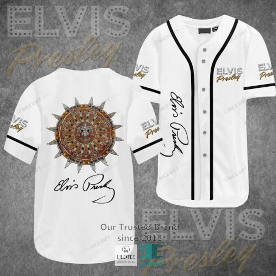 Elvis Presley White Sign Baseball Jersey