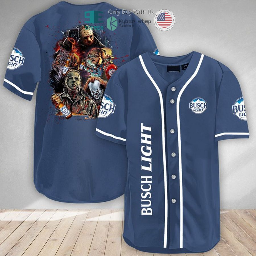 BEST Halloween Horror Characters Busch Light Baseball Jersey