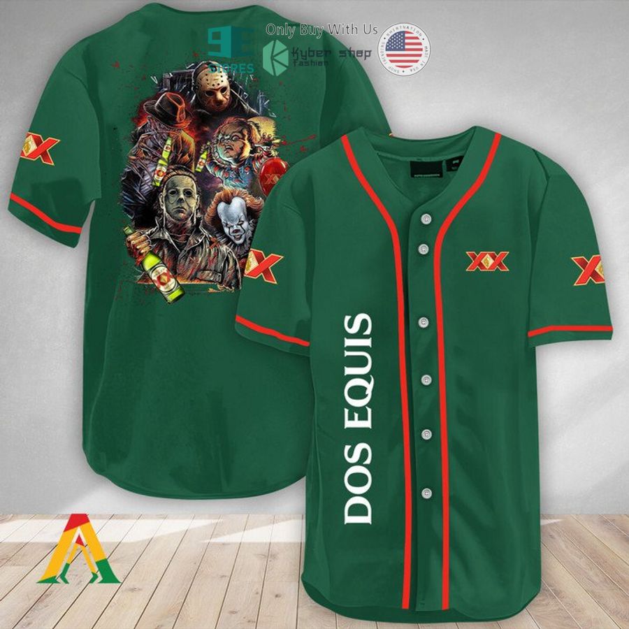 BEST Halloween Horror Characters Dos Equis Baseball Jersey