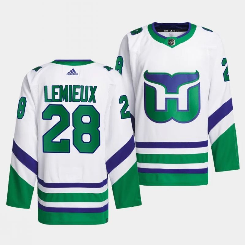 hurricanes whalers #28 brendan lemieux white jersey