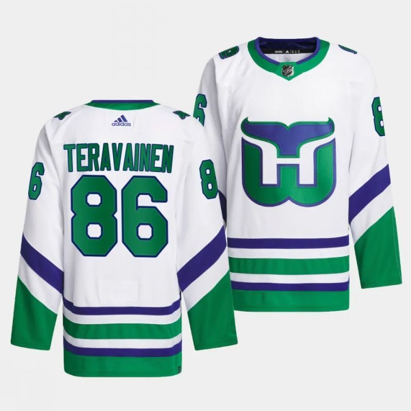 hurricanes whalers #86 teuvo teravainen white jersey