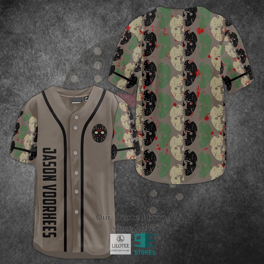 Jason Voorhees Faces Horror Movie Baseball Jersey
