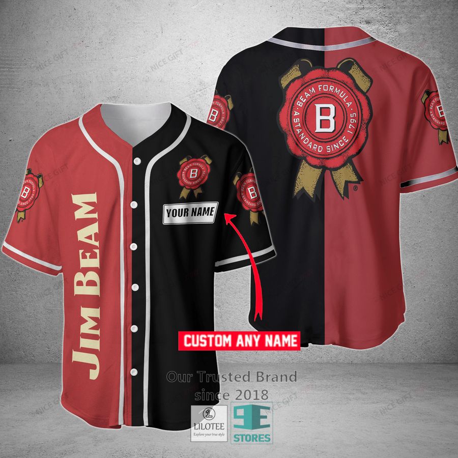 Jim Beam Your Name Red black Baseball Jersey