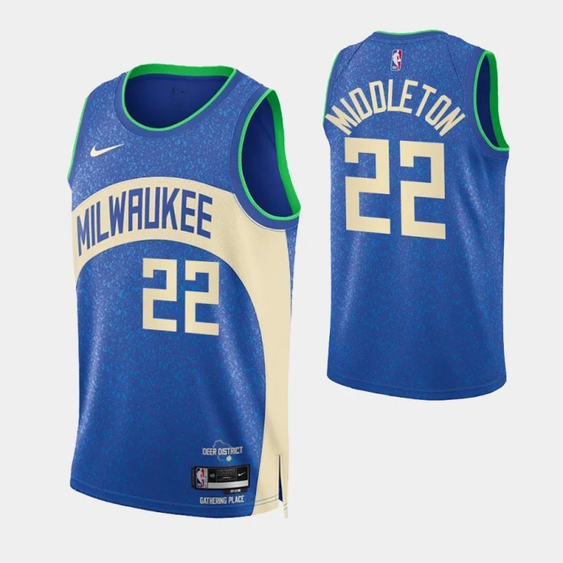 milwaukee bucks #22 khris middleton 2023-24 city edition swingman jersey