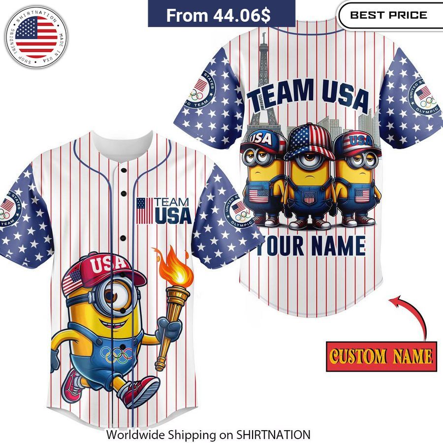 Minion Team USA Olympic 2024 CUSTOM Baseball Jersey