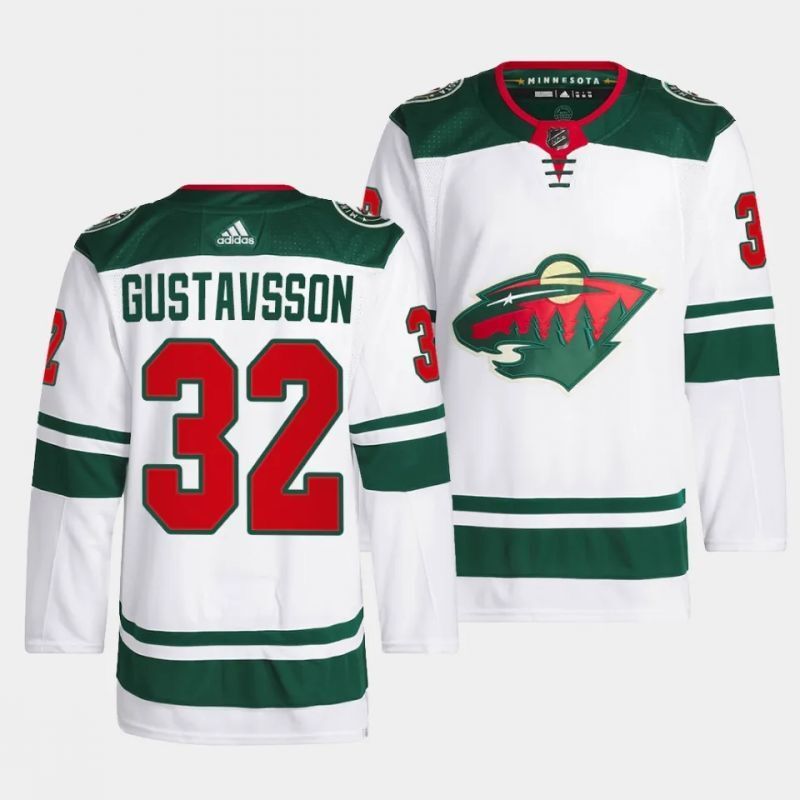 minnesota wild #32 filip gustavsson away white men jersey